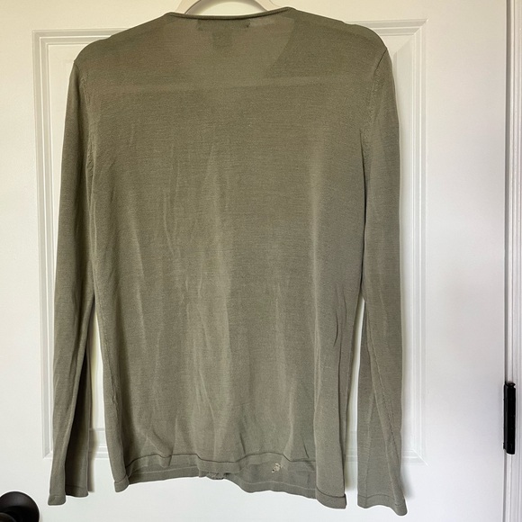 GEOFFREY BEENE Sport 100% Silk Size M Women’s Embroidered Green Cardigan - Picture 3 of 5